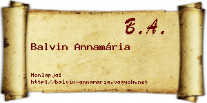 Balvin Annamária névjegykártya