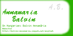 annamaria balvin business card